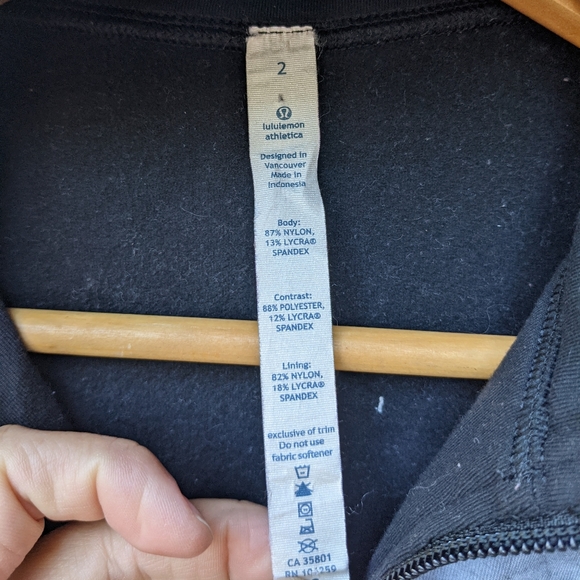 LULULEMON Scuba zip-up hoodie jacket Black with gray tie dye size 2 - Picture 3 of 10